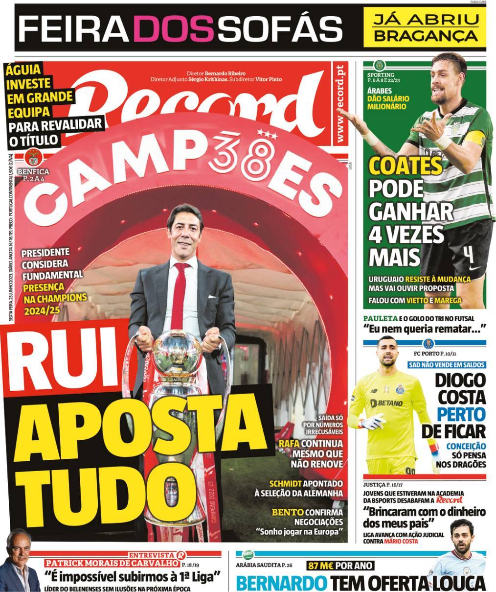 Record: Capa da Edi&ccedil;&atilde;o de sexta-feira, 23 de junho 2023