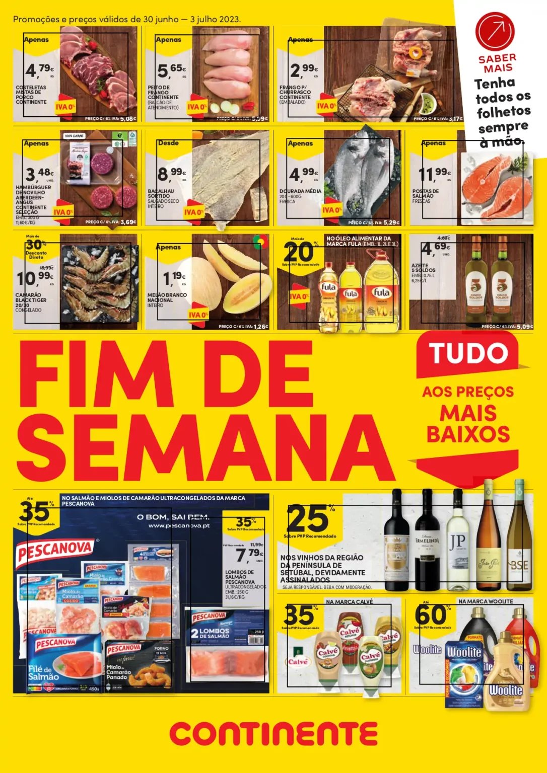 Folheto Continente fim-de-semana (30 junho a 3 julho)