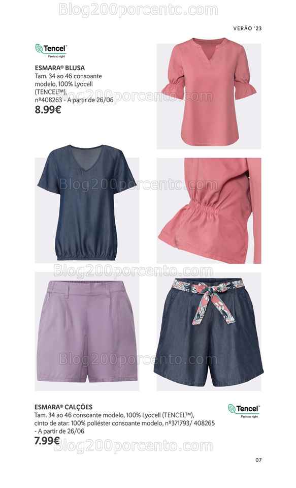 Folheto LIDL Moda Ver&atilde;o Promo&ccedil;&otilde;es a partir de 26 junho