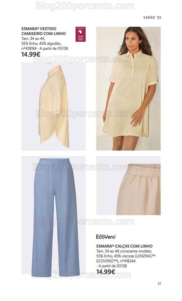 Folheto LIDL Moda Ver&atilde;o Promo&ccedil;&otilde;es a partir de 26 junho