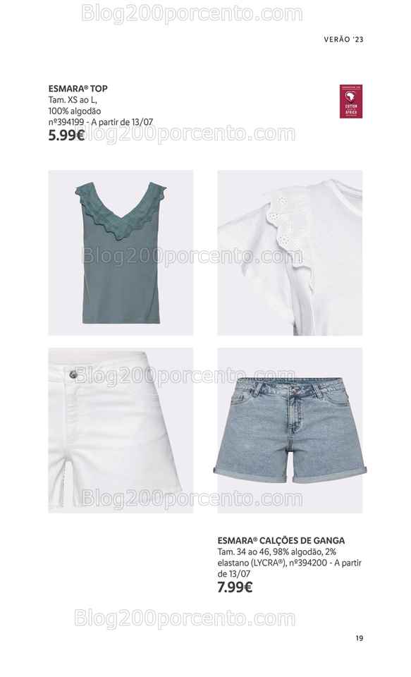 Folheto LIDL Moda Ver&atilde;o Promo&ccedil;&otilde;es a partir de 26 junho