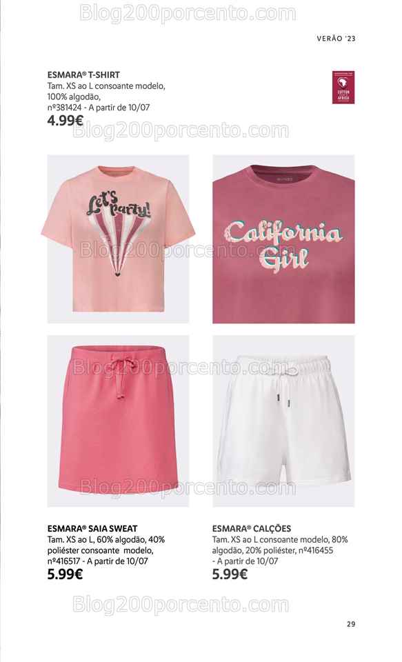 Folheto LIDL Moda Ver&atilde;o Promo&ccedil;&otilde;es a partir de 26 junho