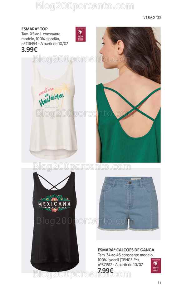 Folheto LIDL Moda Ver&atilde;o Promo&ccedil;&otilde;es a partir de 26 junho