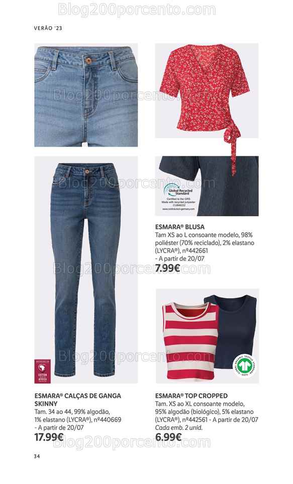 Folheto LIDL Moda Ver&atilde;o Promo&ccedil;&otilde;es a partir de 26 junho