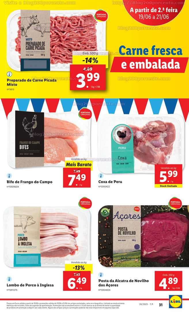 Folheto LIDL Supermercado Promo&ccedil;&otilde;es de 19 a 21 junho