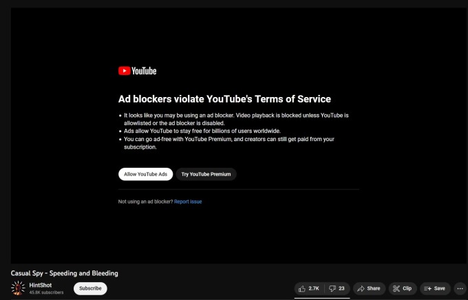 YouTube testa limita&ccedil;&atilde;o de visualiza&ccedil;&otilde;es para utilizadores com ad blockers ativos