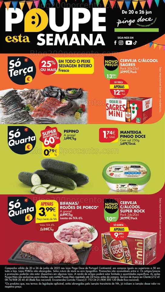 Folheto Pingo Doce Lojas Grandes Promo&ccedil;&otilde;es de 20 a 26 junho