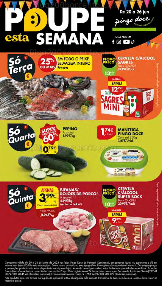 Folheto Pingo Doce Lojas Pequenas Promo&ccedil;&otilde;es de 20 a 26 junho