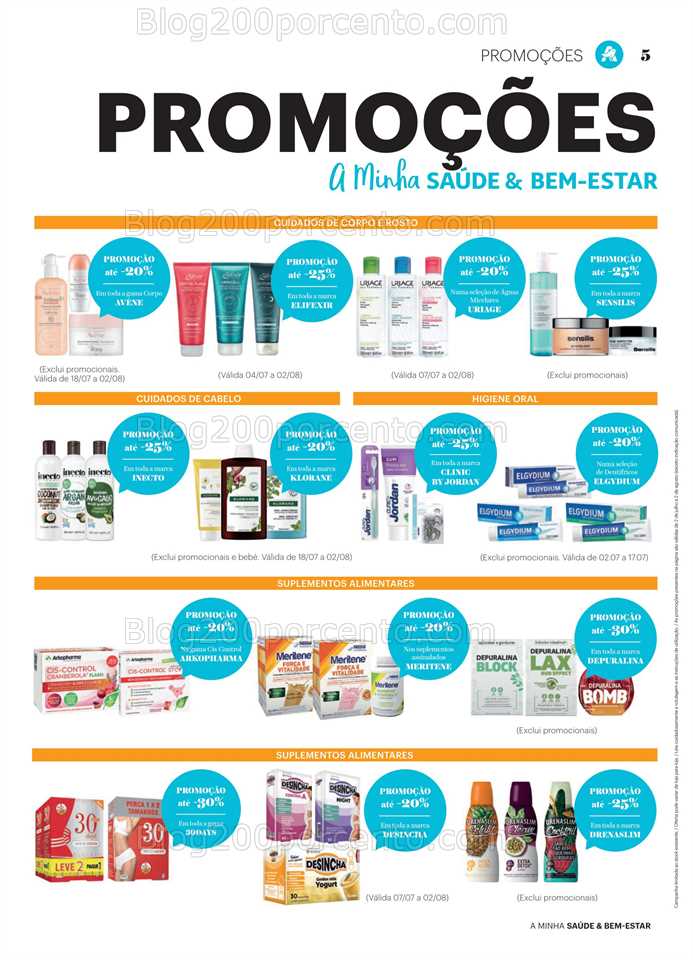 Folheto AUCHAN Sa&uacute;de e Bem-Estar Promo&ccedil;&otilde;es de 2 julho a 2 agosto