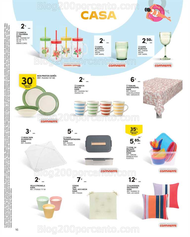 Folheto CONTINENTE Bazar Ver&atilde;o Promo&ccedil;&otilde;es de 27 junho a 30 julho