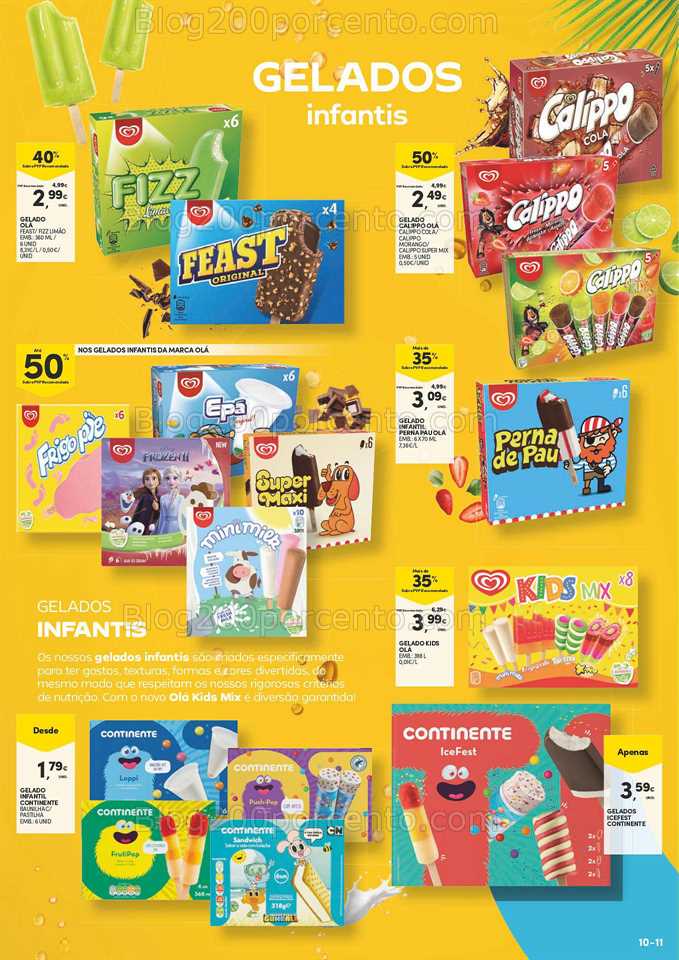 Folheto CONTINENTE Bebidas e Gelados Promo&ccedil;&otilde;es de 20 junho a 2 julho