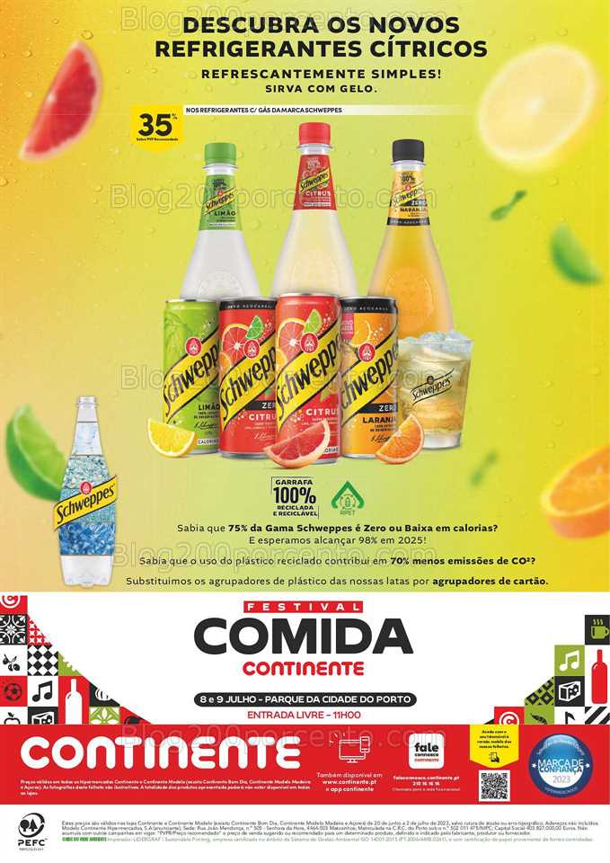 Folheto CONTINENTE Bebidas e Gelados Promo&ccedil;&otilde;es de 20 junho a 2 julho