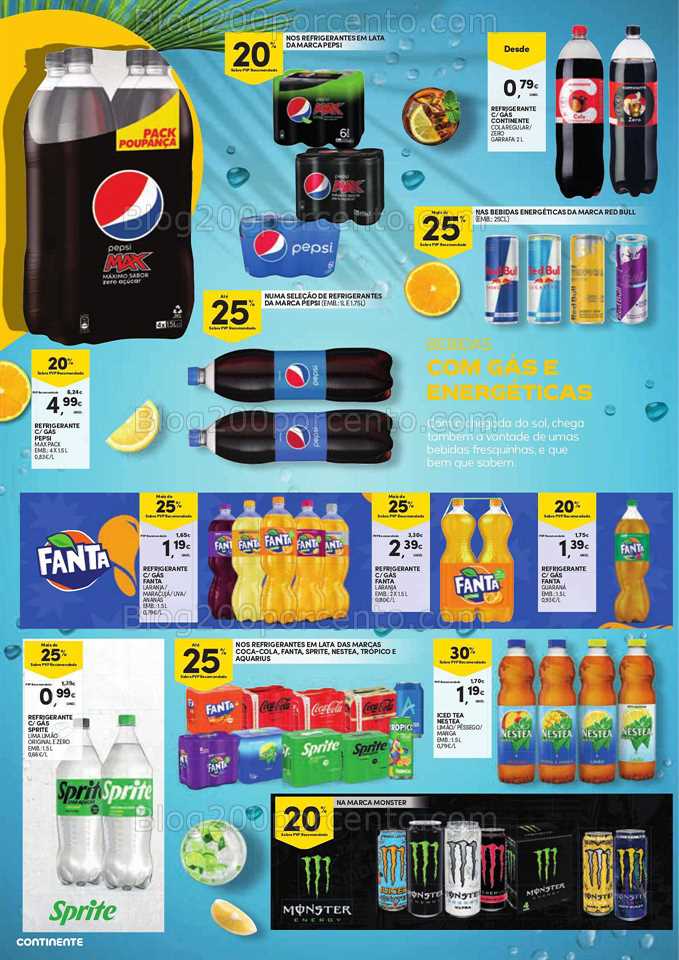Folheto CONTINENTE Bebidas e Gelados Promo&ccedil;&otilde;es de 20 junho a 2 julho