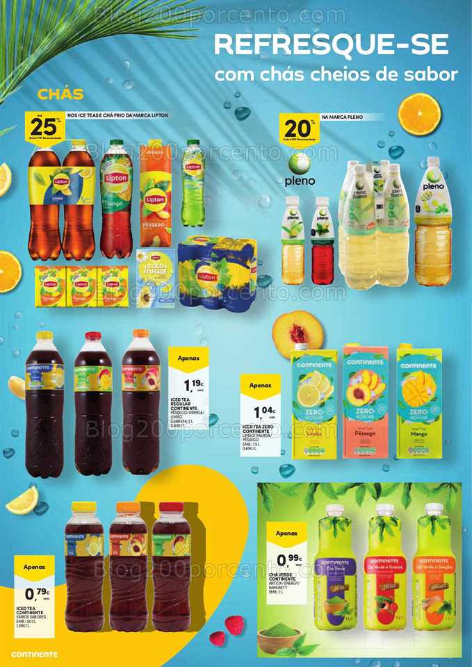 Folheto CONTINENTE Bebidas e Gelados Promo&ccedil;&otilde;es de 20 junho a 2 julho