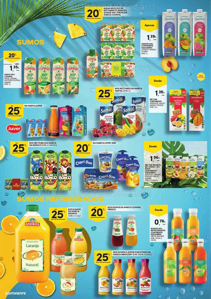 Folheto CONTINENTE Bebidas e Gelados Promo&ccedil;&otilde;es de 20 junho a 2 julho