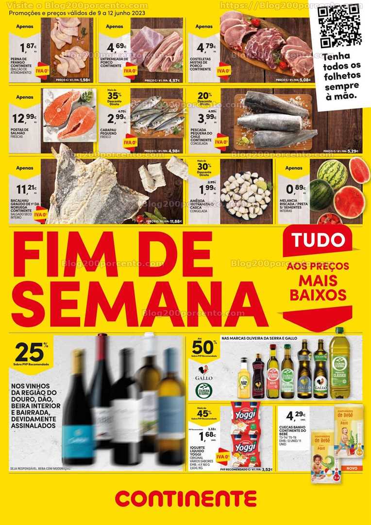 Folheto CONTINENTE Promo&ccedil;&otilde;es Fim de Semana – 9 a 12 junho
