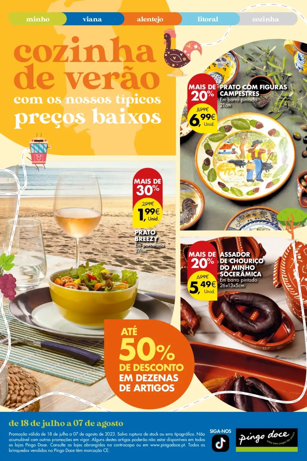 Folheto Pingo Doce bazar Cozinha de Ver&atilde;o (18 julho a 7 agosto)