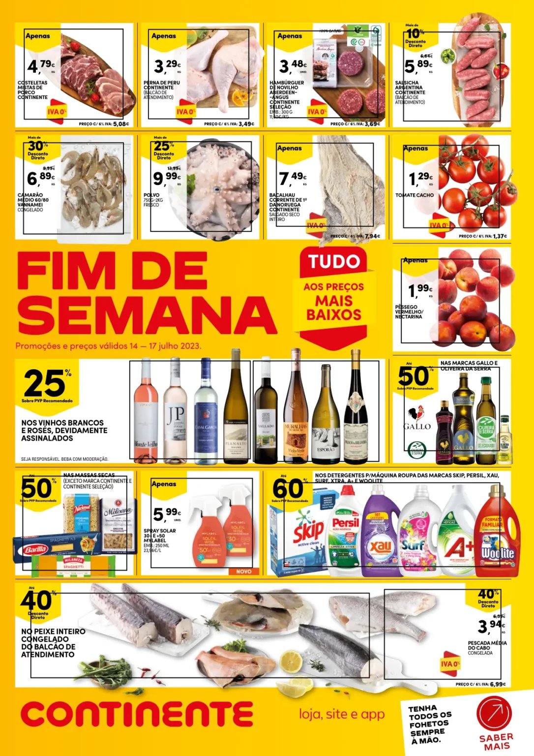 Folheto Continente fim-de-semana (14 a 17 julho)