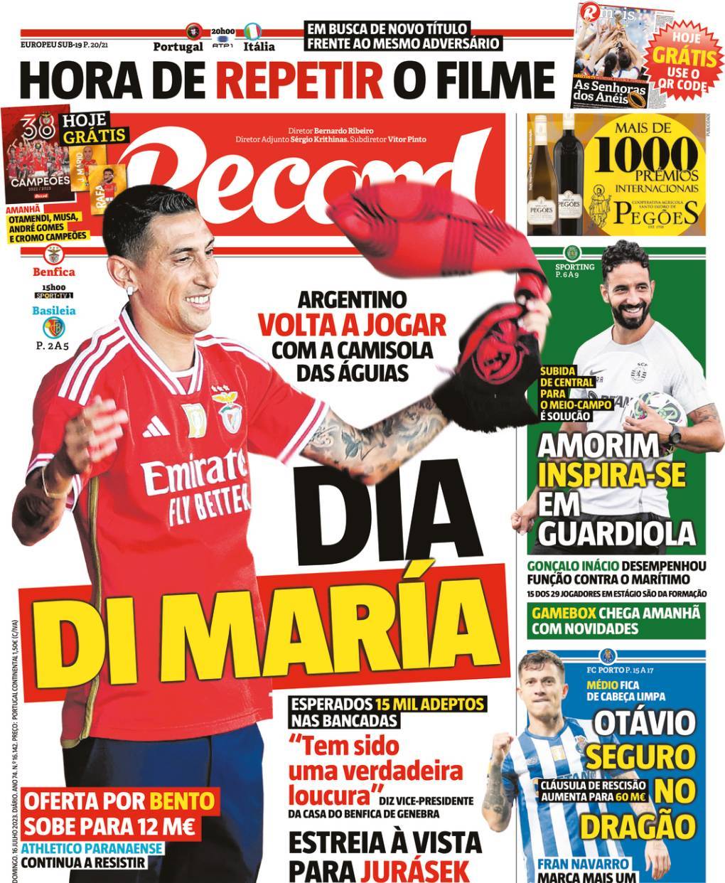 Record: Capa da Edi&ccedil;&atilde;o de domingo, 16 de julho 2023