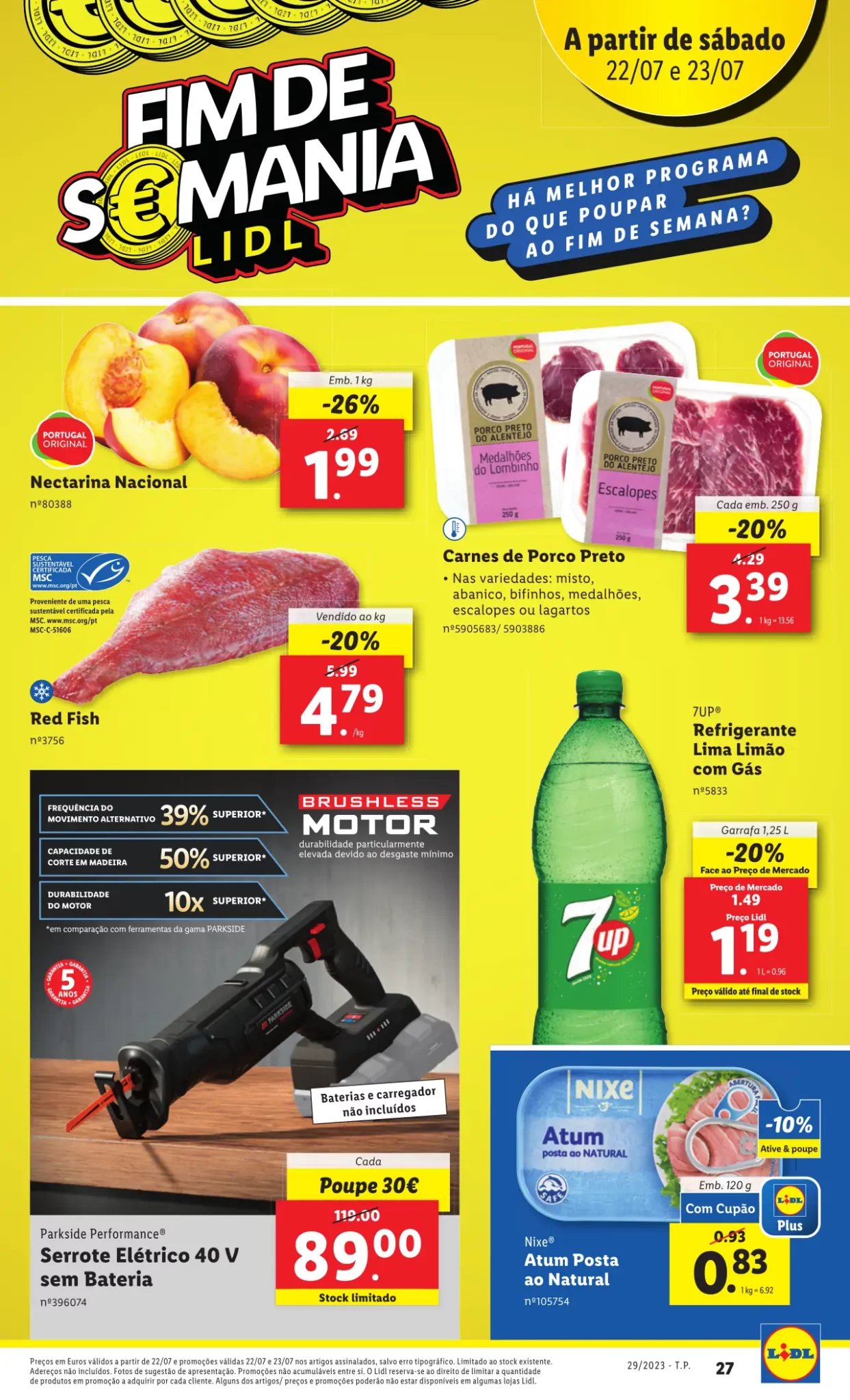 Folheto &ldquo;Fim-de-semania&rdquo; LiDL (22 e 23 julho)