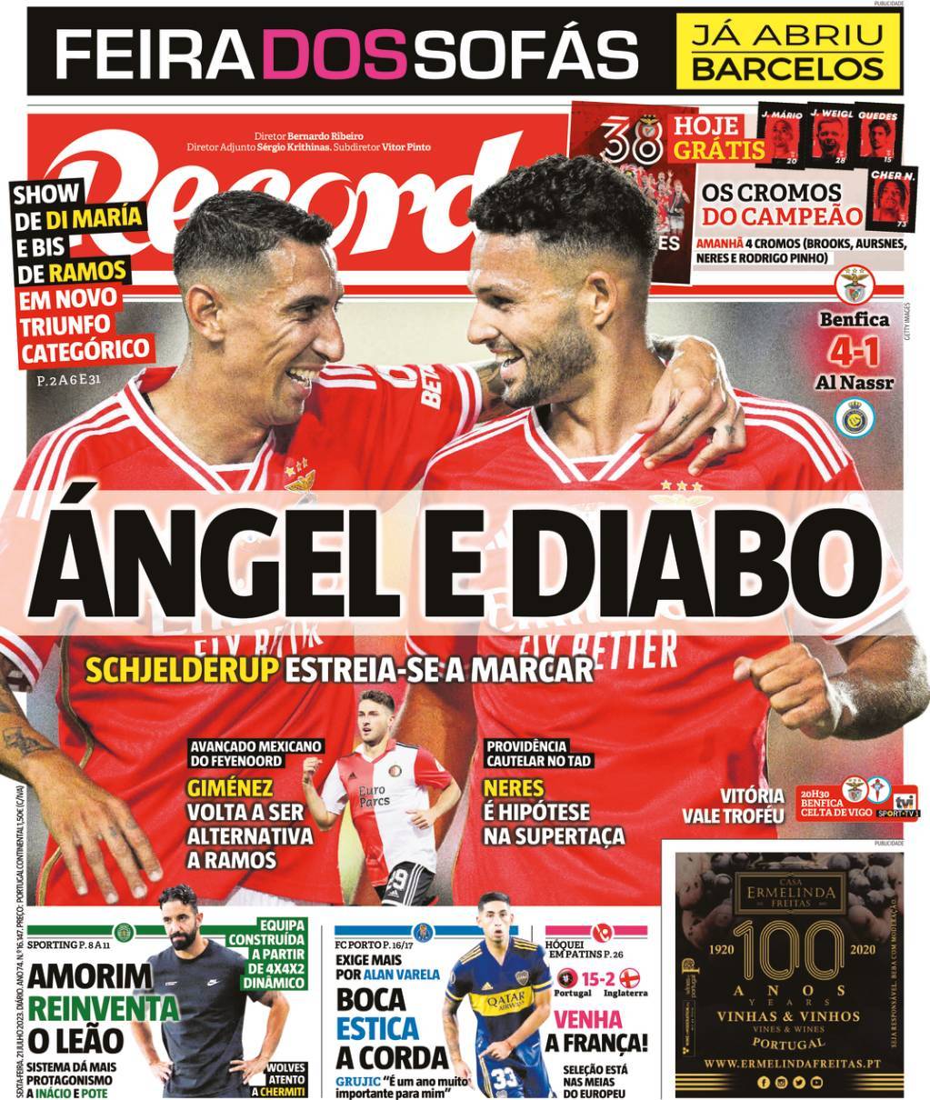 Record: Capa da Edi&ccedil;&atilde;o de sexta-feira, 21 de julho 2023