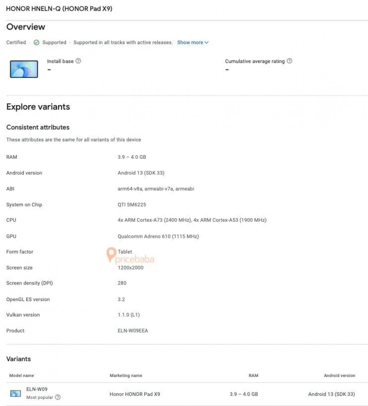 Honor prepara lan&ccedil;amento do novo tablet Pad X9: Detalhes revelados na Google Play Console