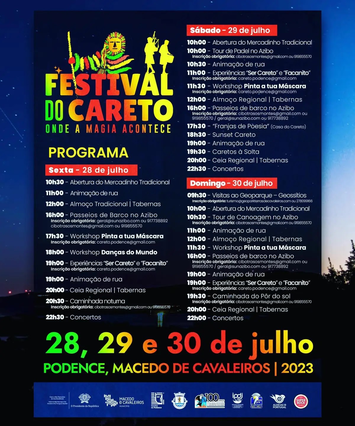 Festival do Careto 2023 em Podence: Programa&ccedil;&atilde;o, Bilhetes e Cartaz
