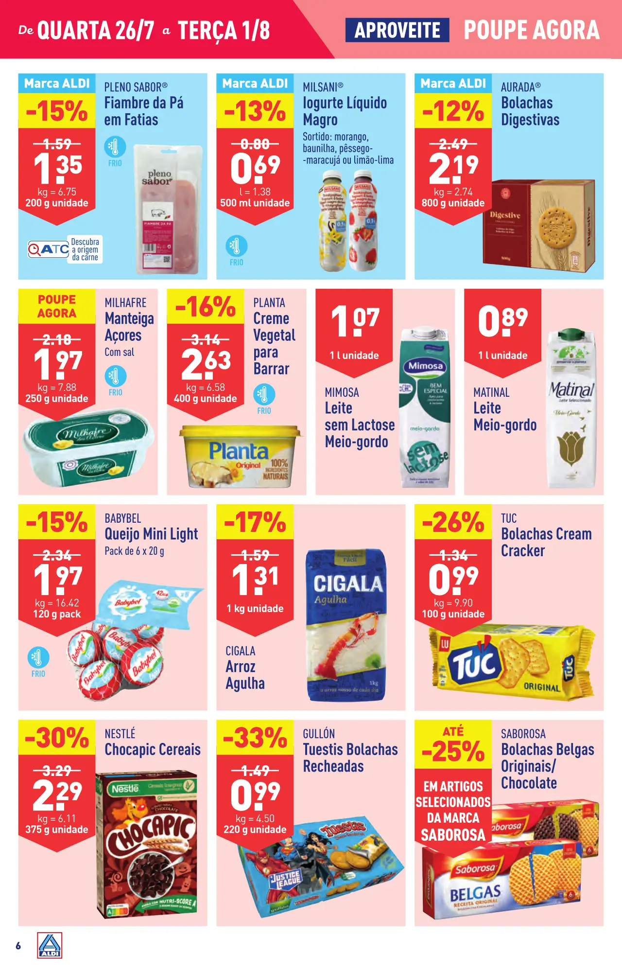 Antevis&atilde;o Folheto ALDI (26 julho a 1 agosto)