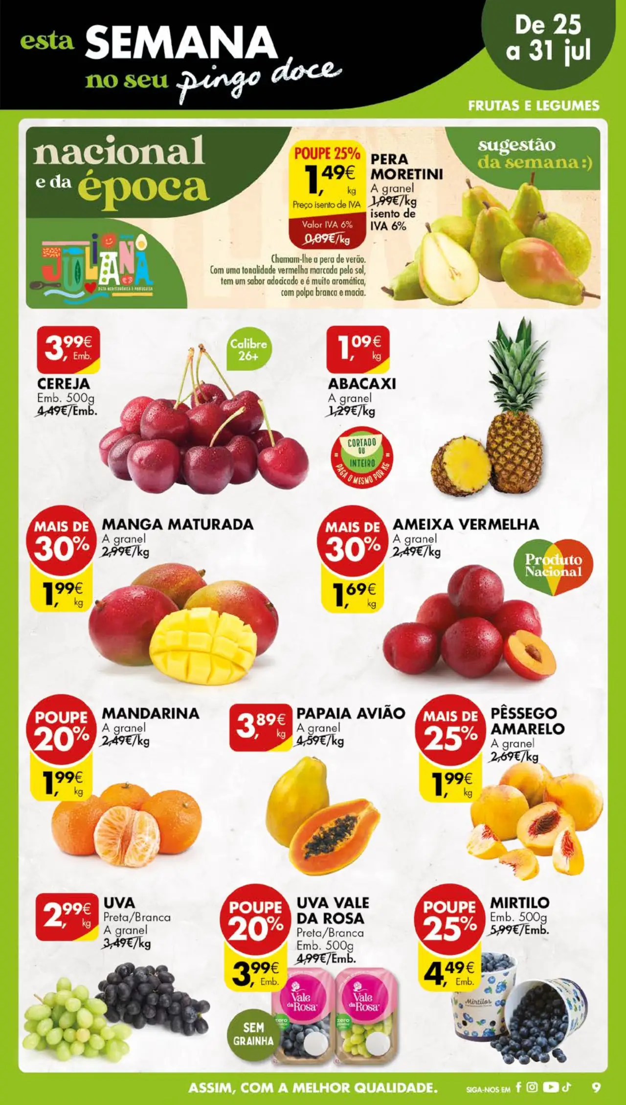 Antevis&atilde;o Folheto Pingo Doce desta semana (25 a 31 julho)