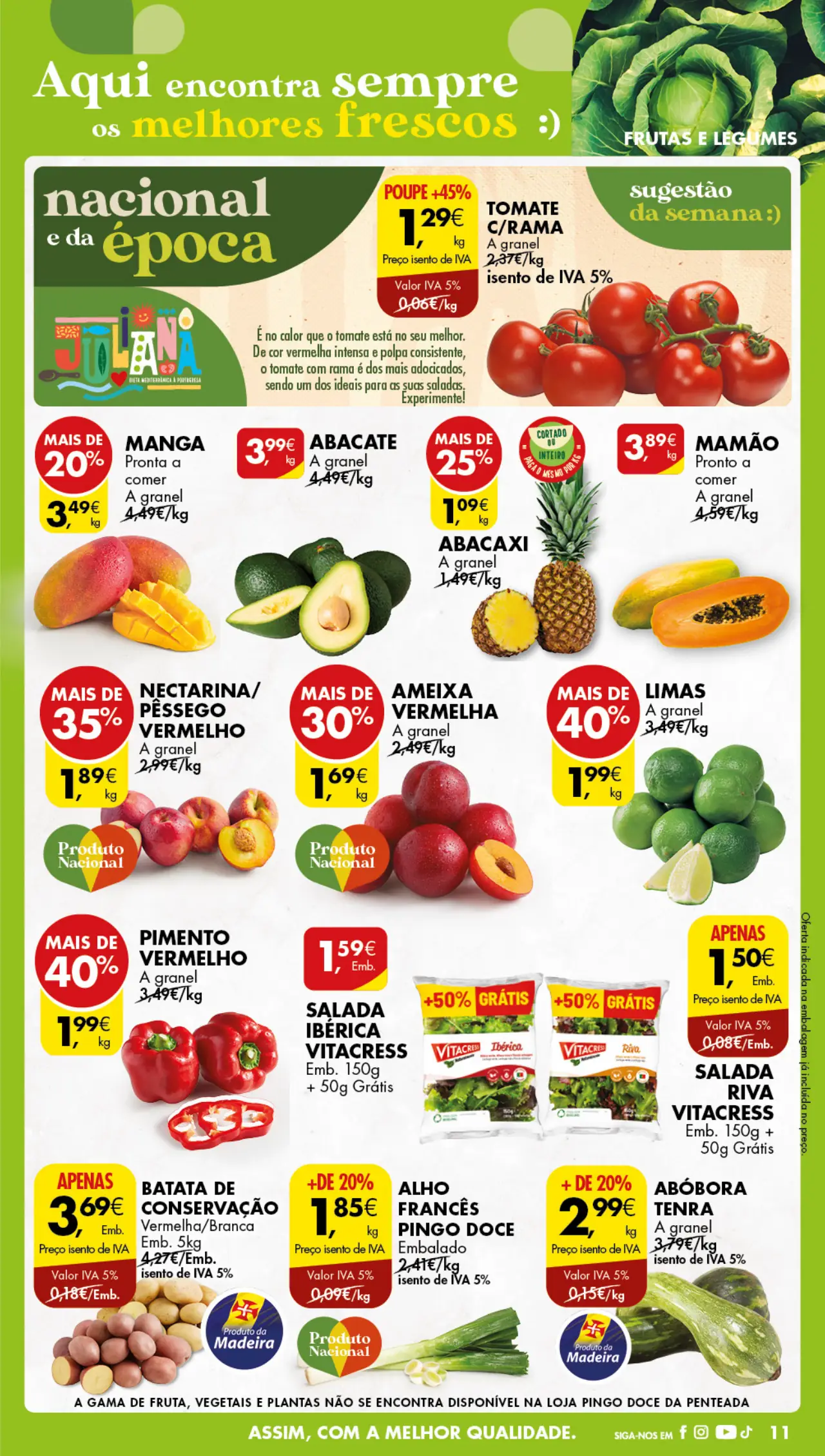Antevis&atilde;o Folheto Pingo Doce Madeira (11 a 17 julho)