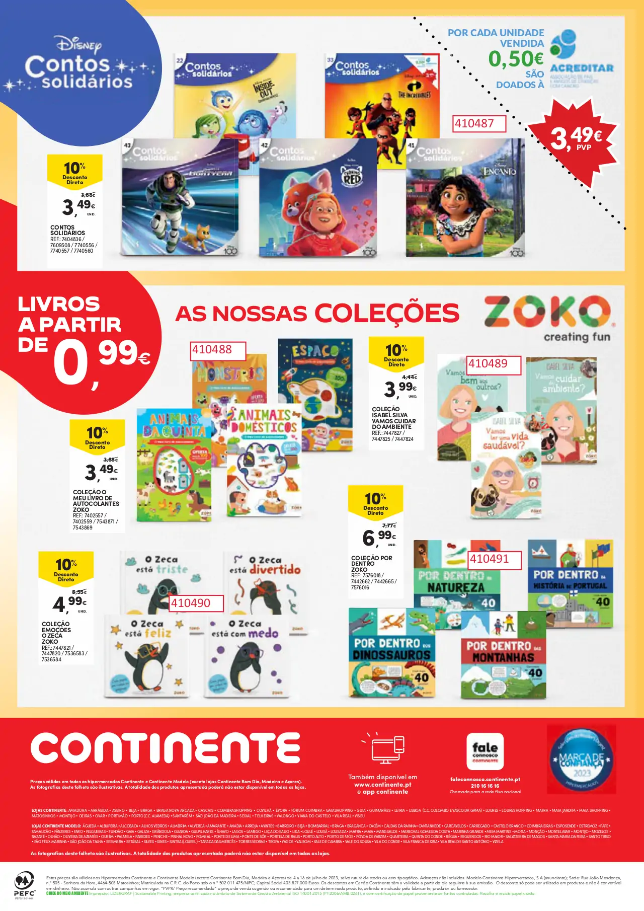 Folheto Feira do Livro Continente (4 a 16 julho)