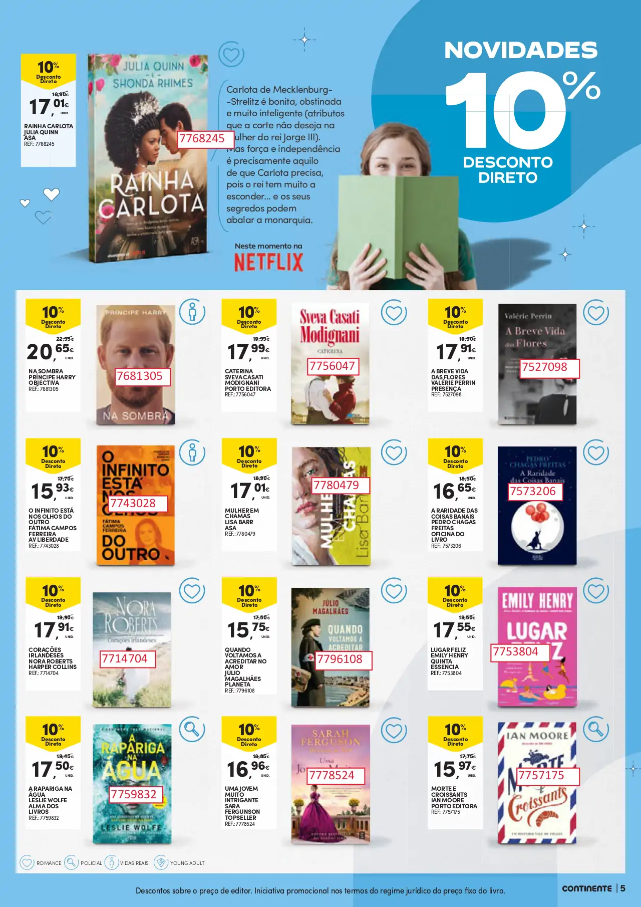 Folheto Feira do Livro Continente (4 a 16 julho)