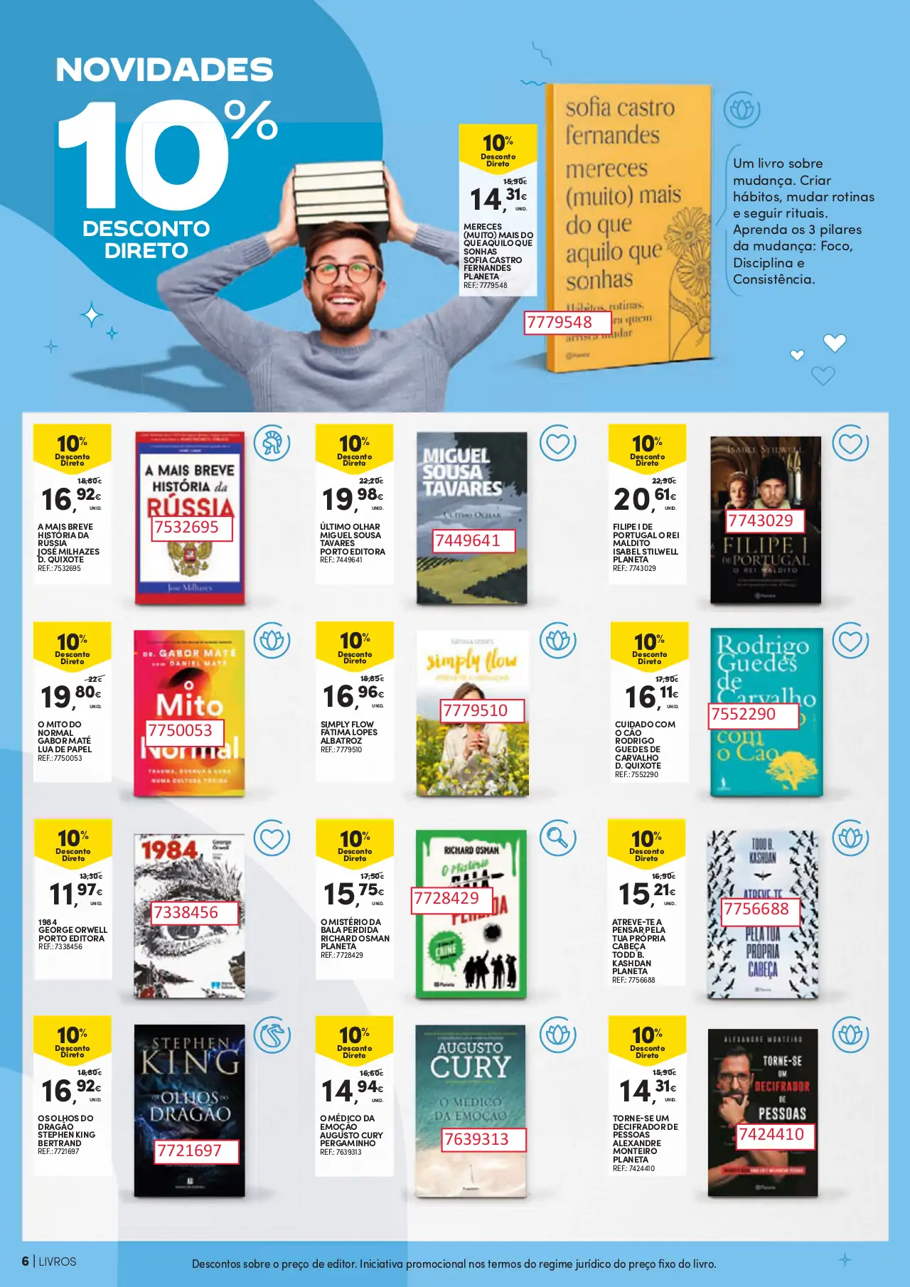 Folheto Feira do Livro Continente (4 a 16 julho)