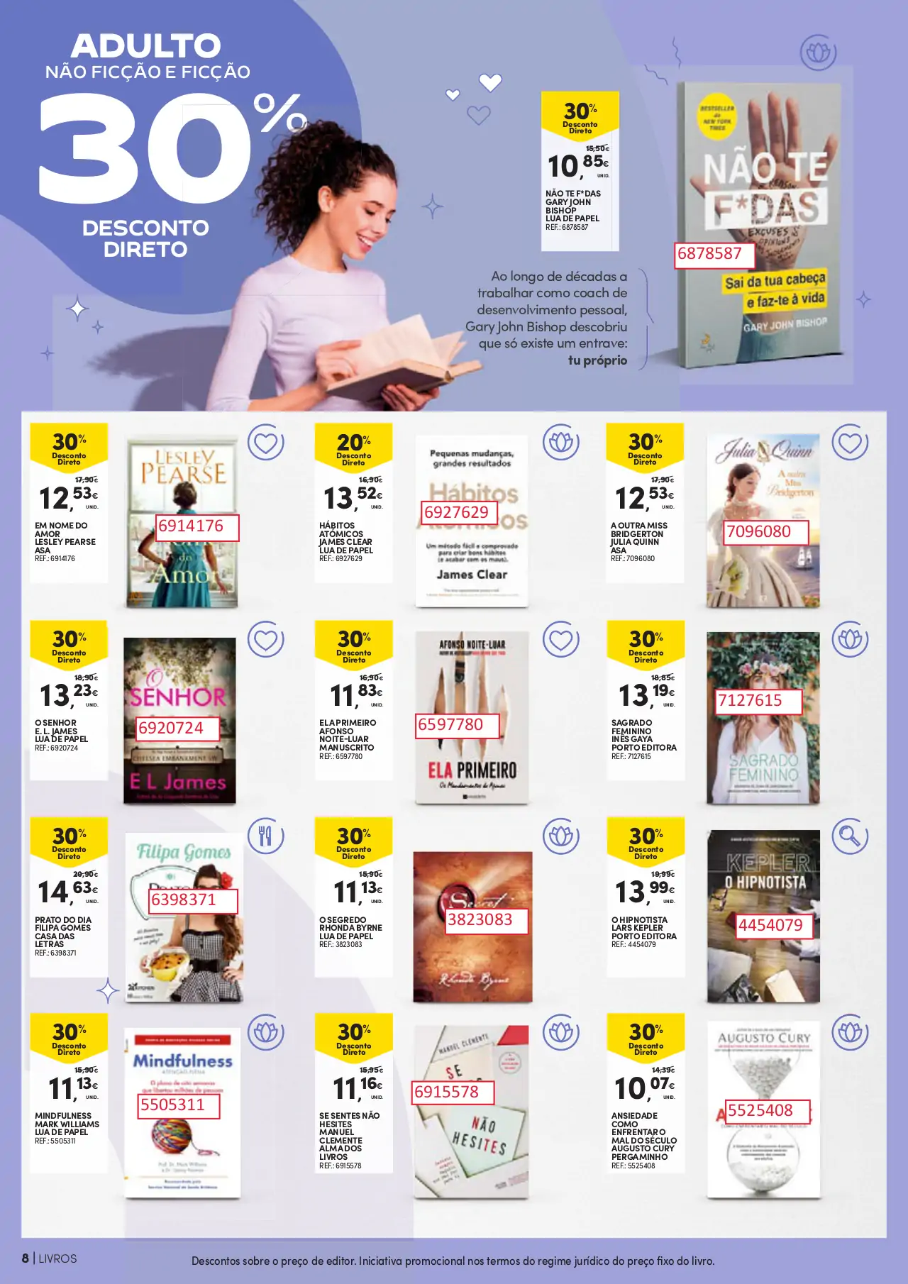 Folheto Feira do Livro Continente (4 a 16 julho)