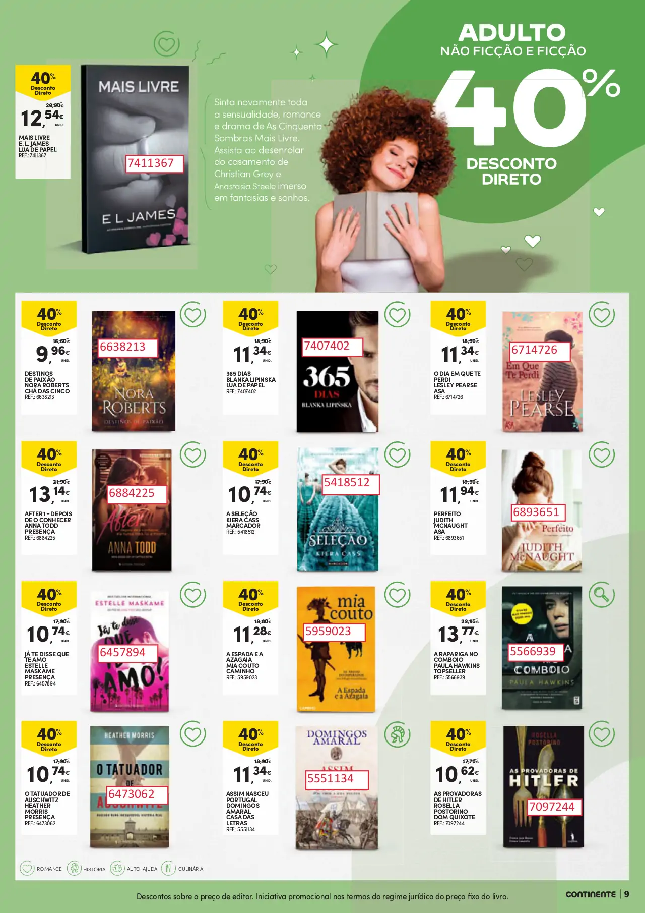 Folheto Feira do Livro Continente (4 a 16 julho)