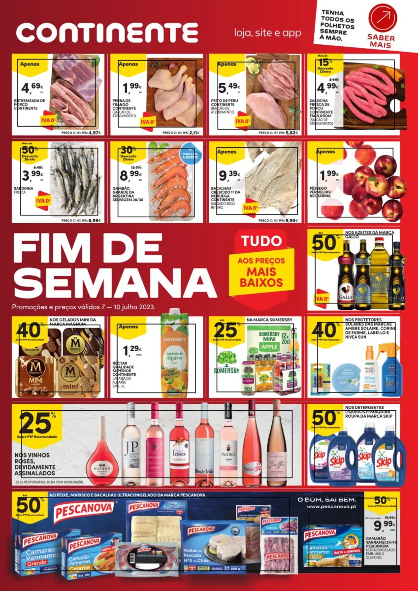 Folheto Continente fim-de-semana (7 a 10 julho)