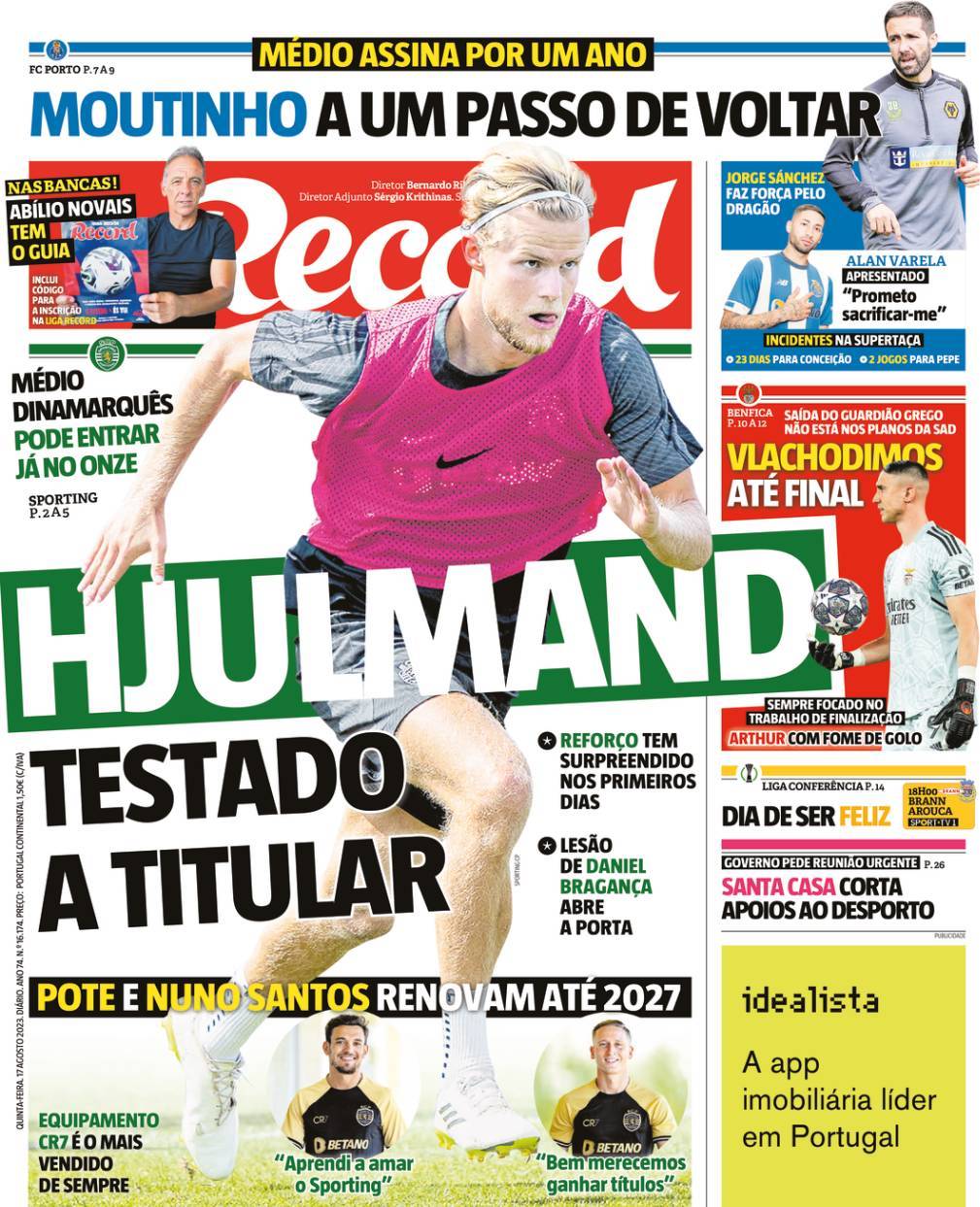 Record: Capa da Edi&ccedil;&atilde;o de quinta-feira, 17 de agosto 2023