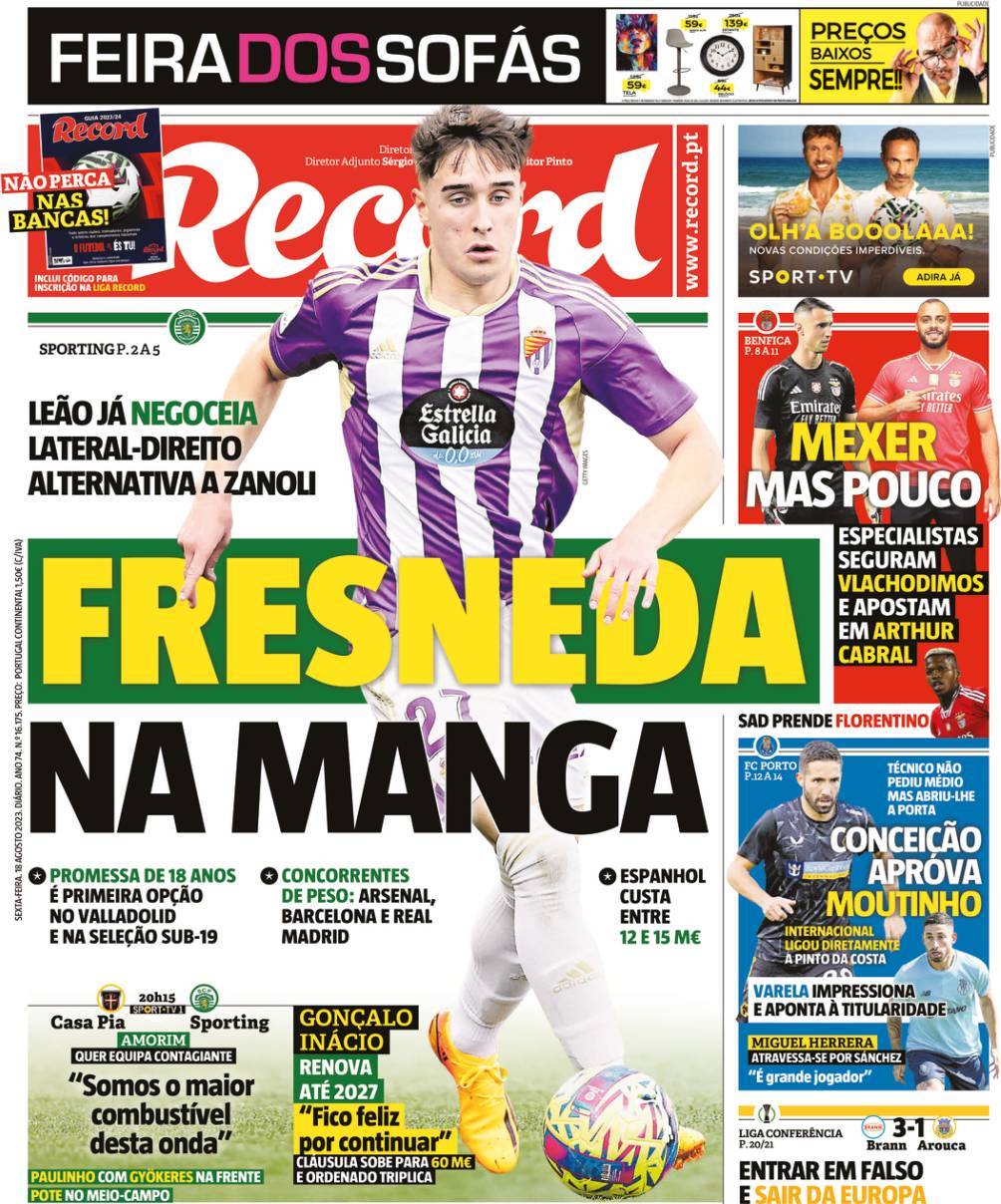 Record: Capa da Edi&ccedil;&atilde;o de sexta-feira, 18 de agosto 2023