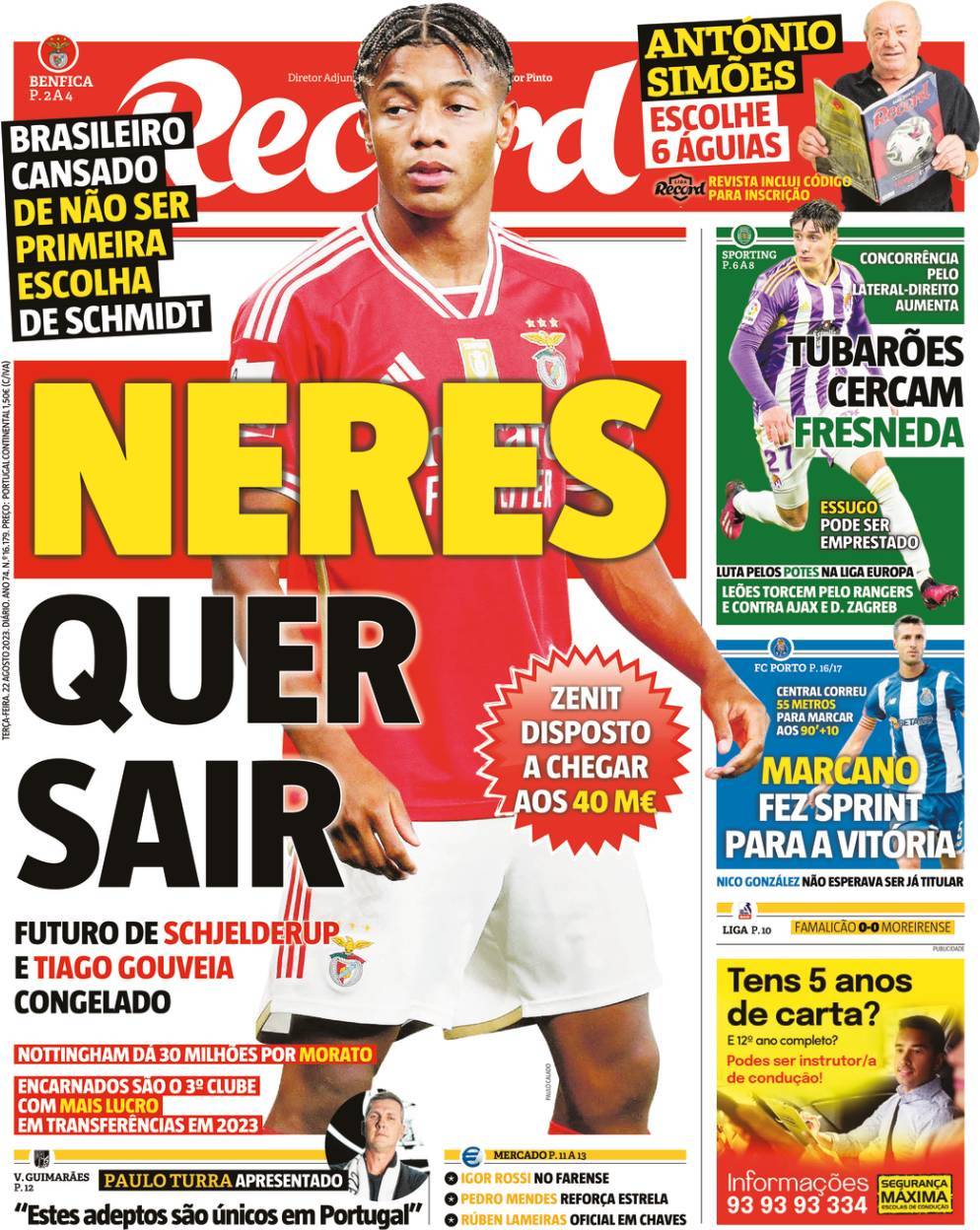 Record: Capa da Edi&ccedil;&atilde;o de ter&ccedil;a-feira, 22 de agosto 2023