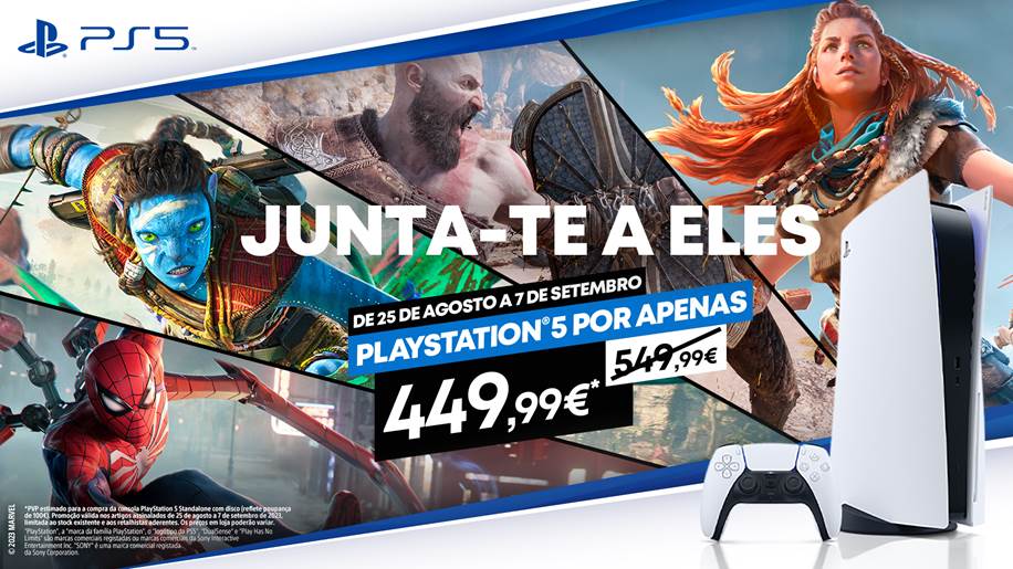 PlayStation 5 com desconto de 100 euros at&eacute; 7 de setembro