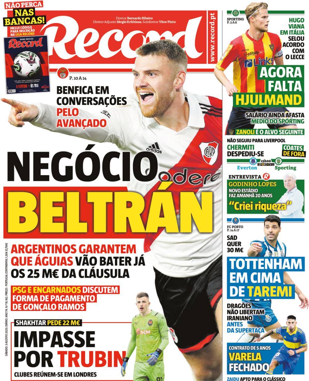 Record: Capa da Edi&ccedil;&atilde;o de s&aacute;bado, 05 de agosto 2023