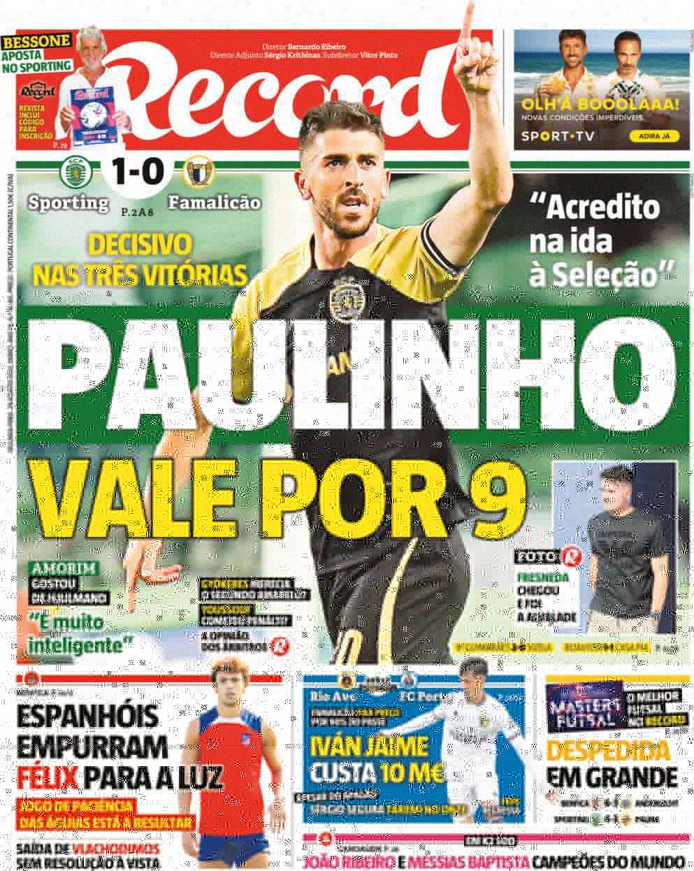 P&uacute;blico: Capa da Edi&ccedil;&atilde;o de segunda-feira, 28 de agosto 2023