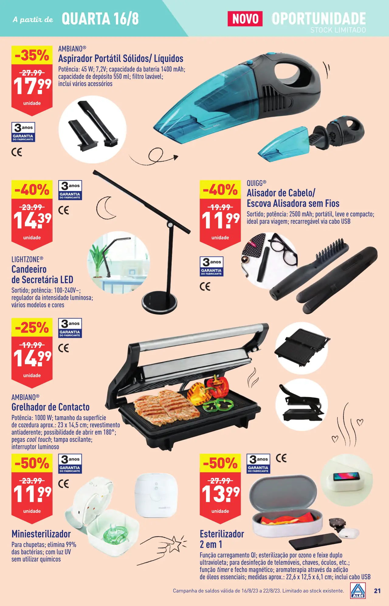 Antevis&atilde;o Folheto ALDI (16 a 22 agosto)