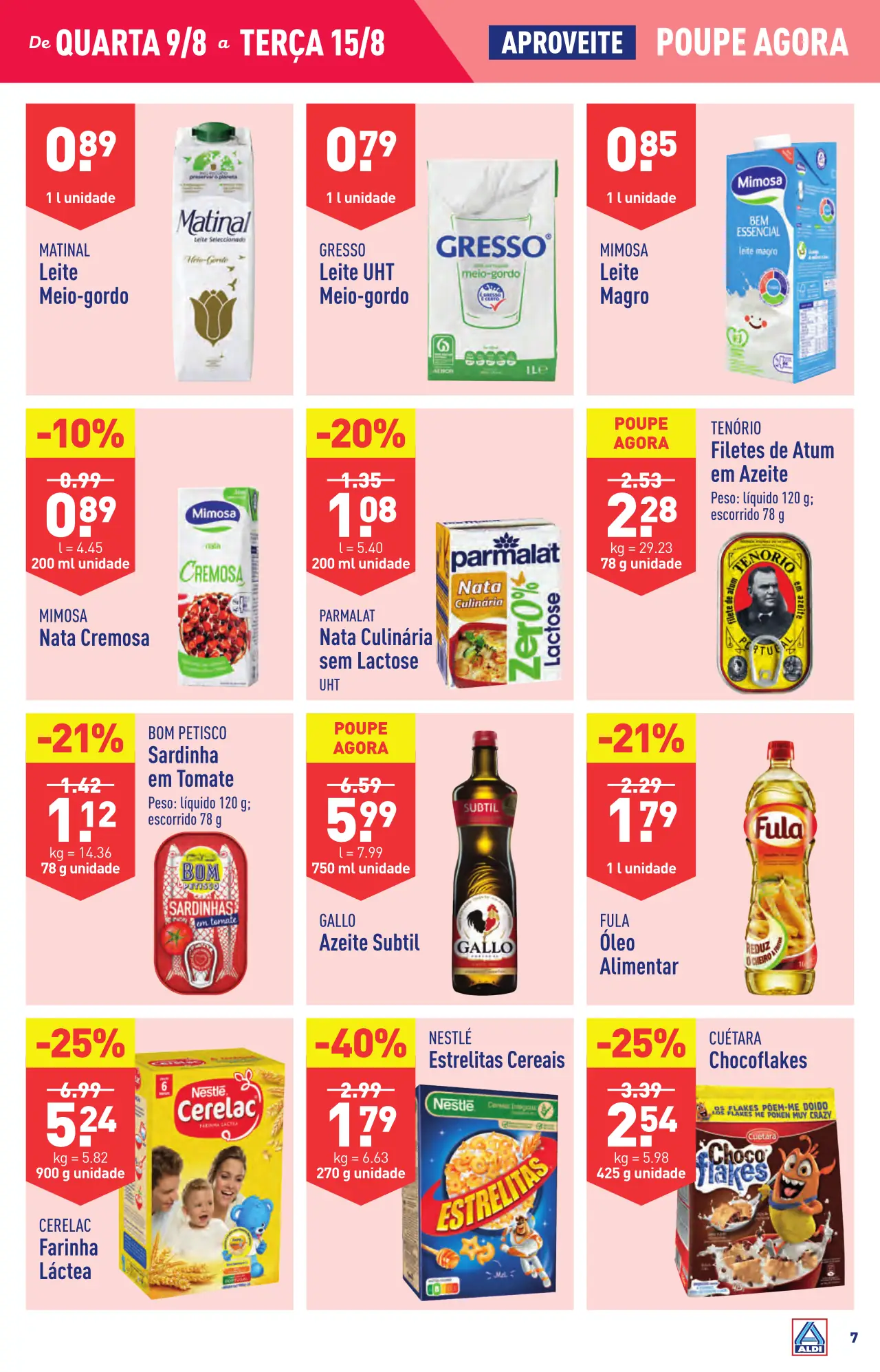 Antevis&atilde;o Folheto ALDI (9 a 15 agosto)