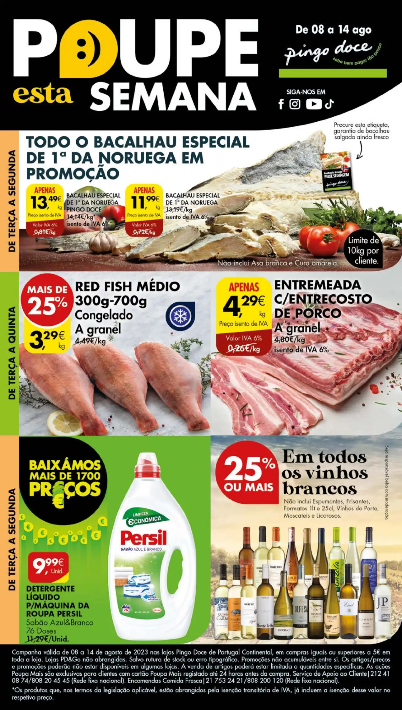 Antevis&atilde;o Folheto Pingo Doce (8 a 14 agosto)