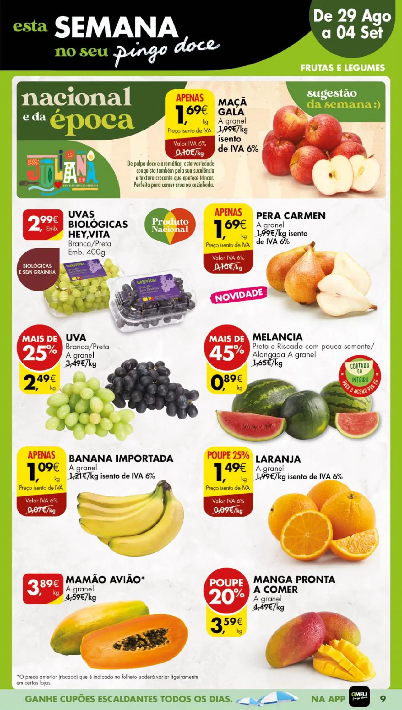 Antevis&atilde;o Folheto Pingo Doce (29 agosto a 4 setembro)