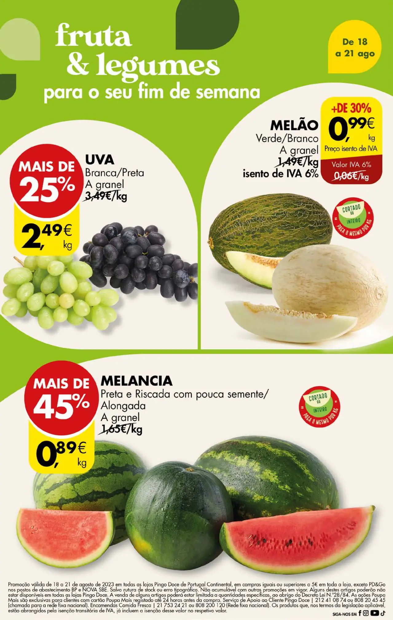 Antevis&atilde;o Folheto Pingo Doce fim-de-semana (18 a 21 agosto)