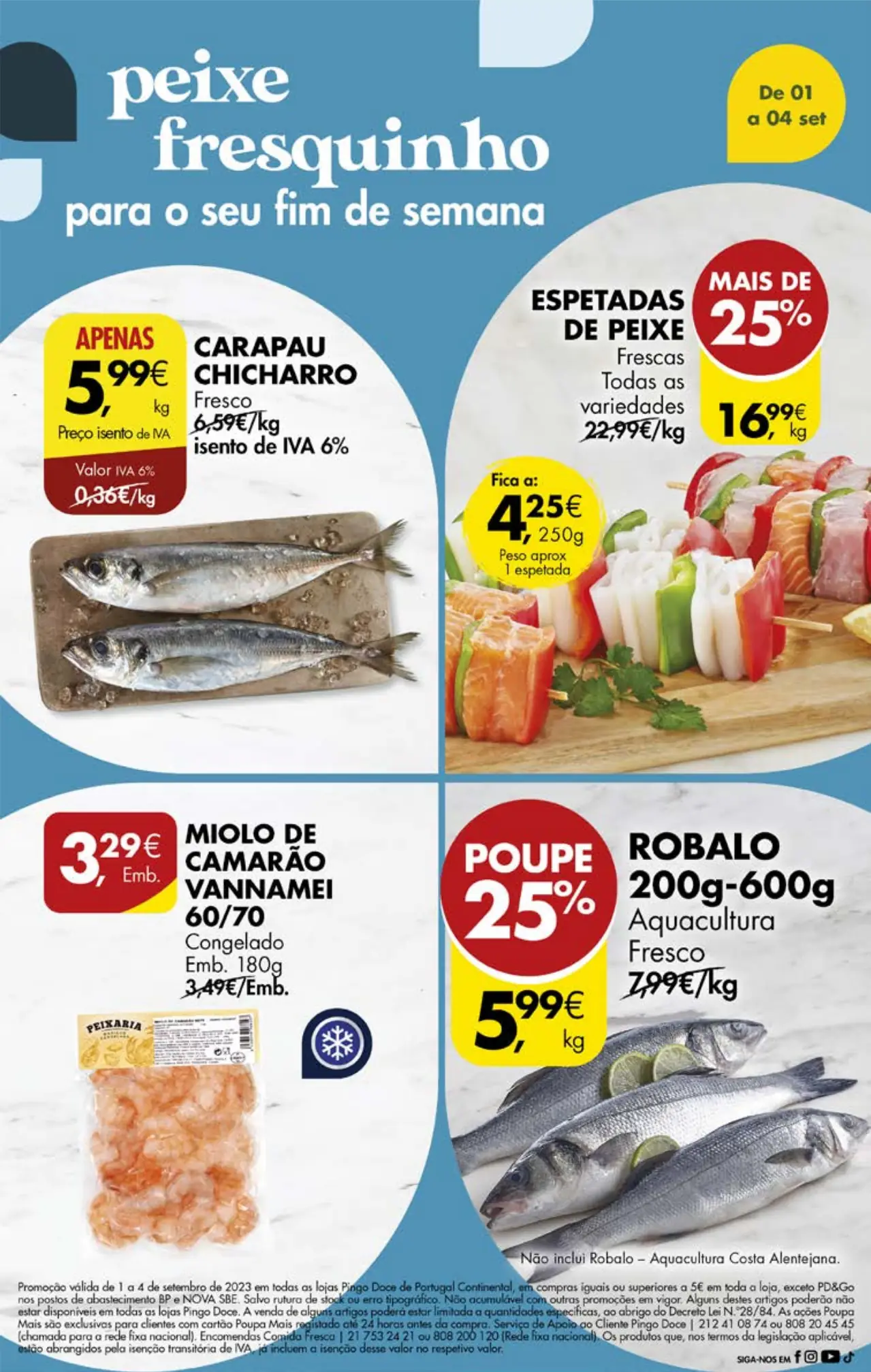 Antevis&atilde;o Folheto Pingo Doce fim-de-semana (1 a 4 setembro)