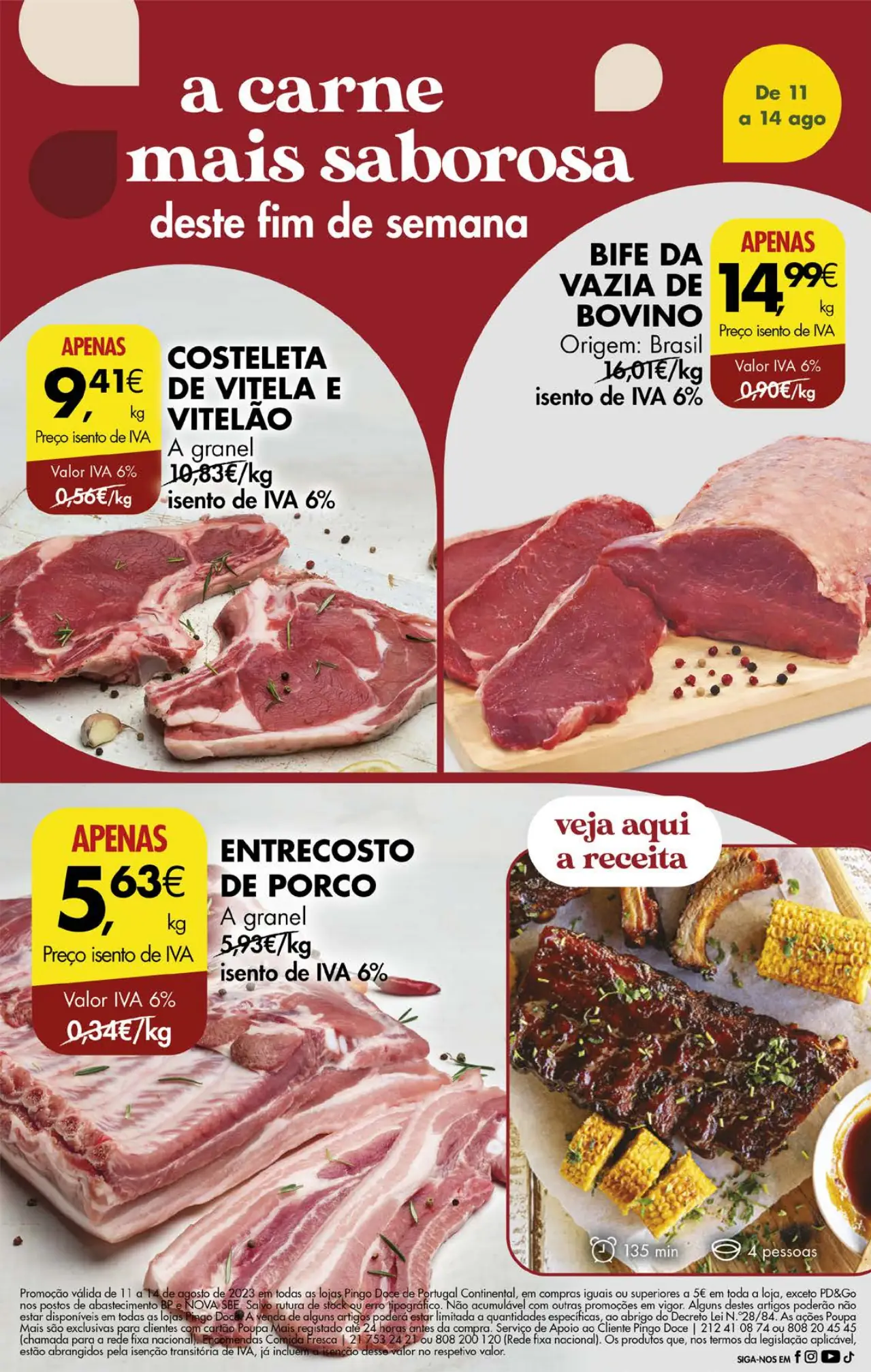 Antevis&atilde;o Folheto Pingo Doce fim-de-semana (11 a 14 agosto)