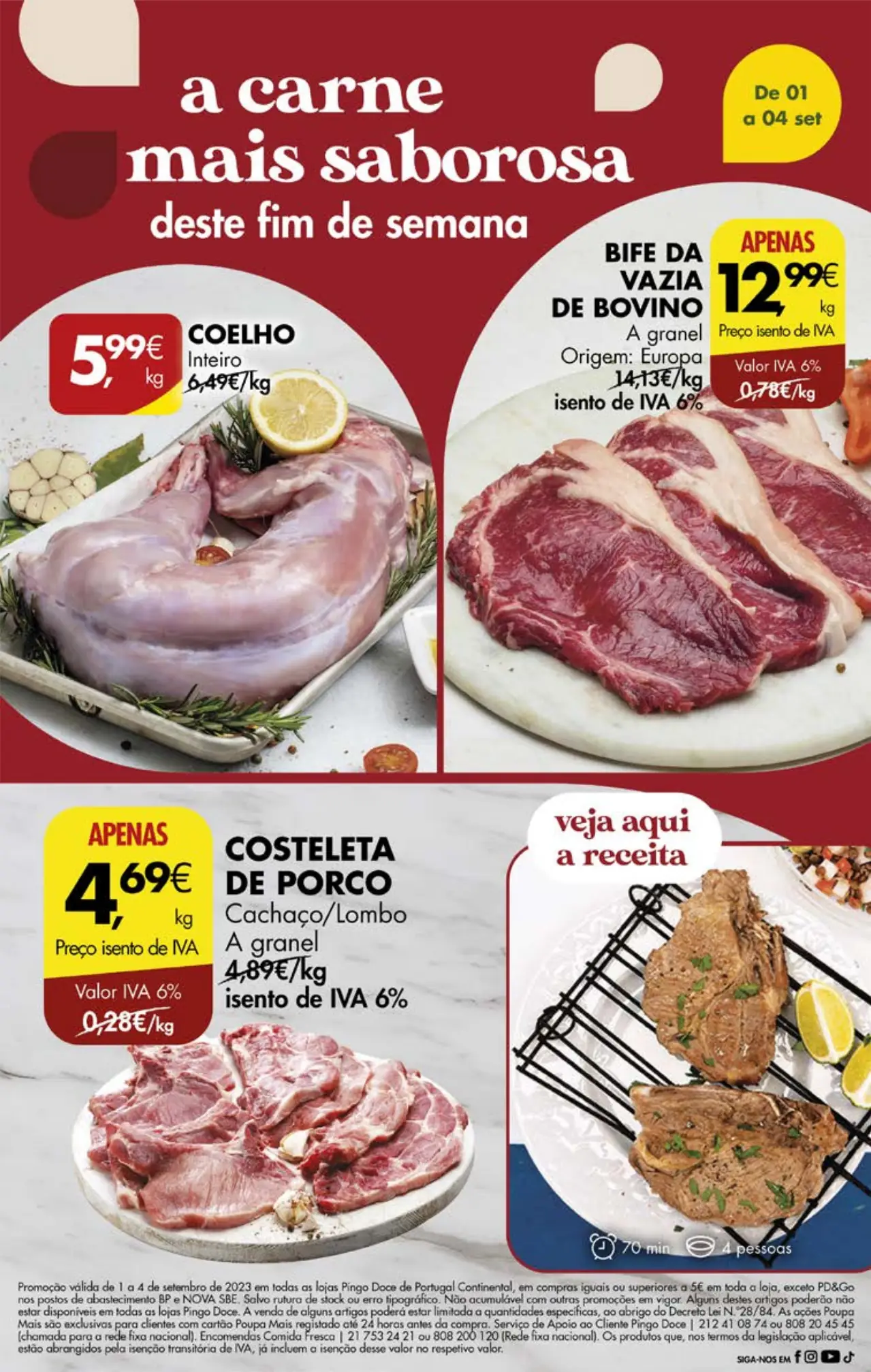 Antevis&atilde;o Folheto Pingo Doce fim-de-semana (1 a 4 setembro)